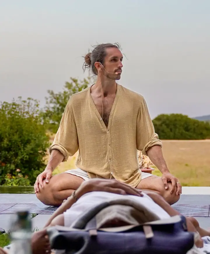 Sandy during sadhana practice